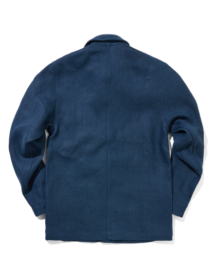 Heavy Linen Railway Jacket French Blue