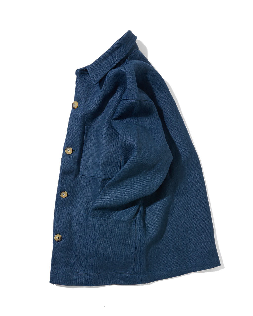 Heavy Linen Railway Jacket French Blue