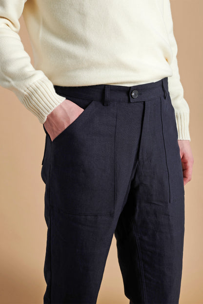 Patch Pocket Trousers Navy Blue