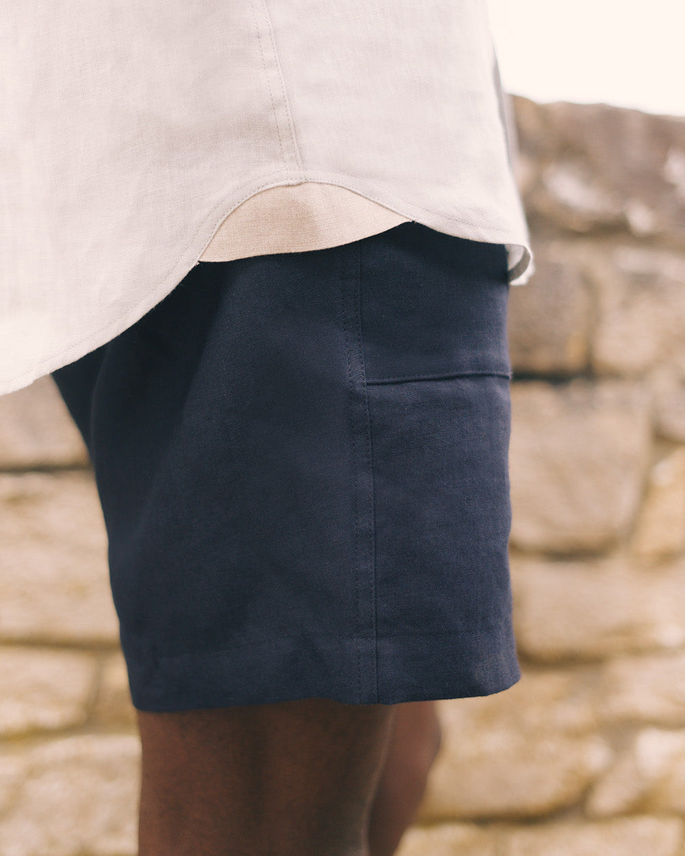 Patch Pocket Shorts Navy Blue