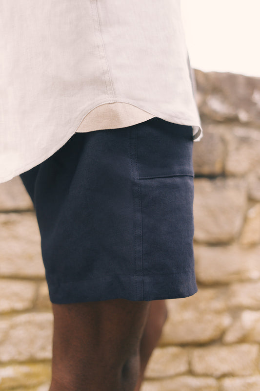 Patch Pocket Shorts 7 Inch Navy Blue
