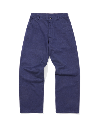 Cotton Drill Wide Leg Trousers Indigo