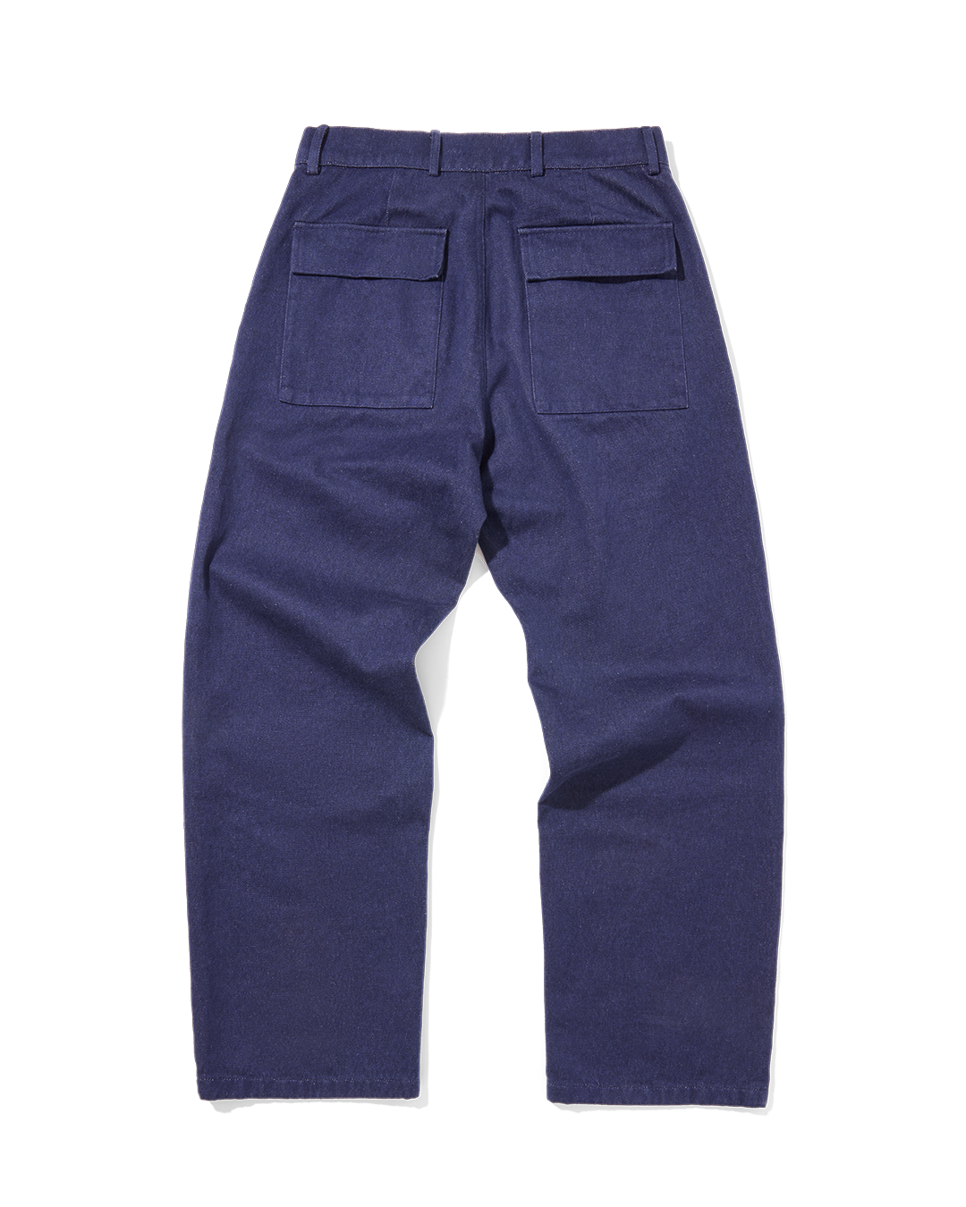Cotton Drill Wide Leg Trousers Indigo