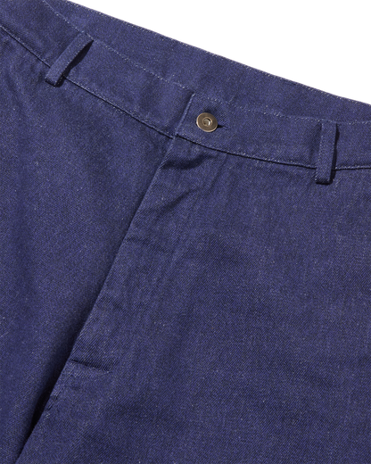 Cotton Drill Wide Leg Trousers Indigo