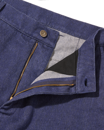 Cotton Drill Wide Leg Trousers Indigo