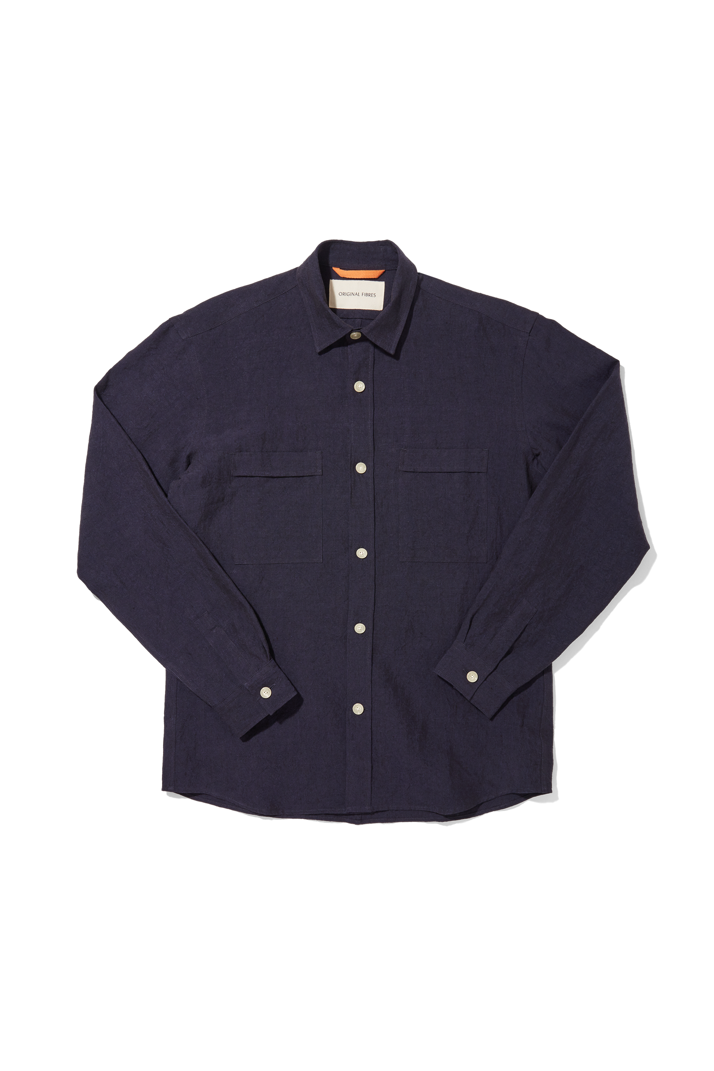 Heavy Linen Utility Overshirt Deep Blue