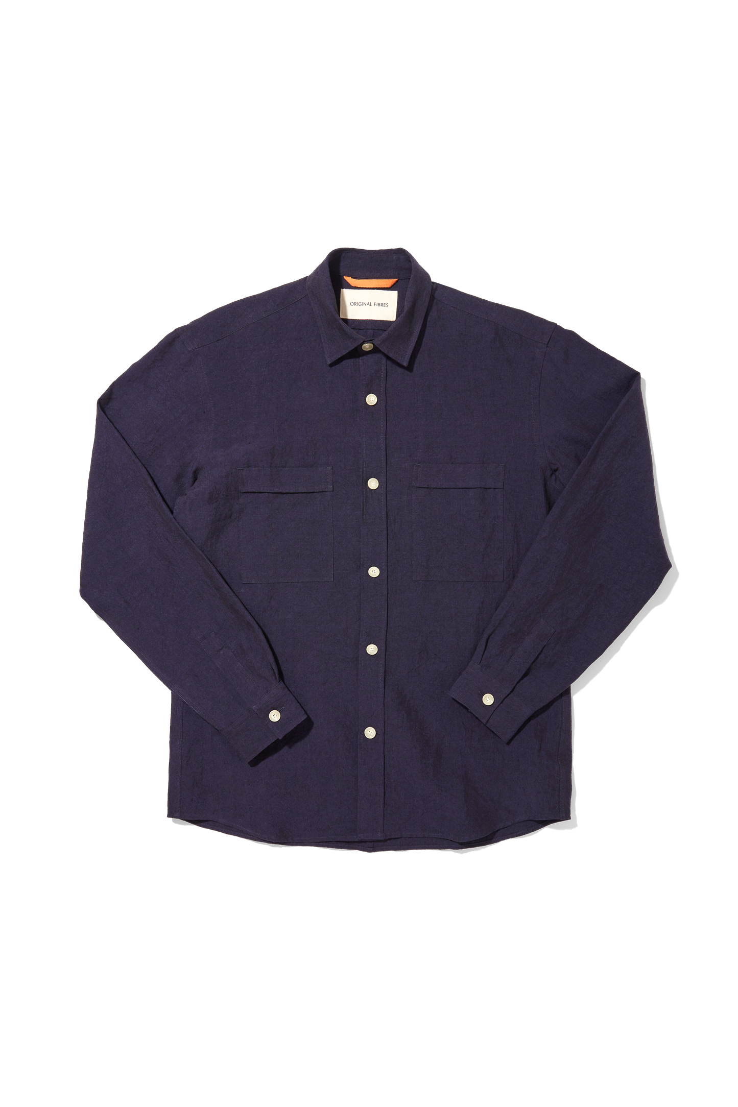 Heavy Linen Utility Overshirt Deep Blue