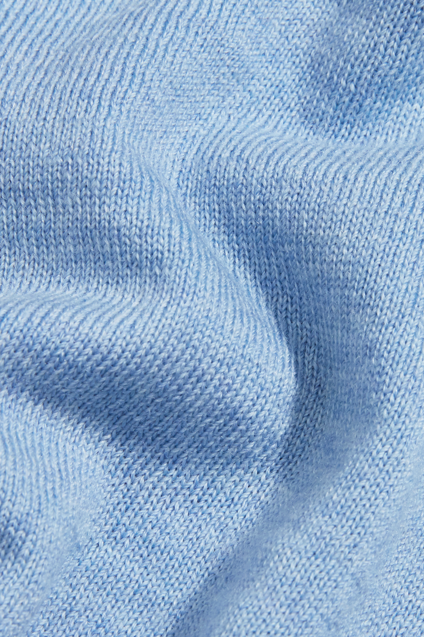 Merino Long Sleeved Polo Powder Blue
