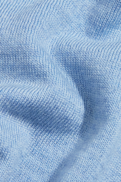 Merino Long Sleeved Polo Powder Blue