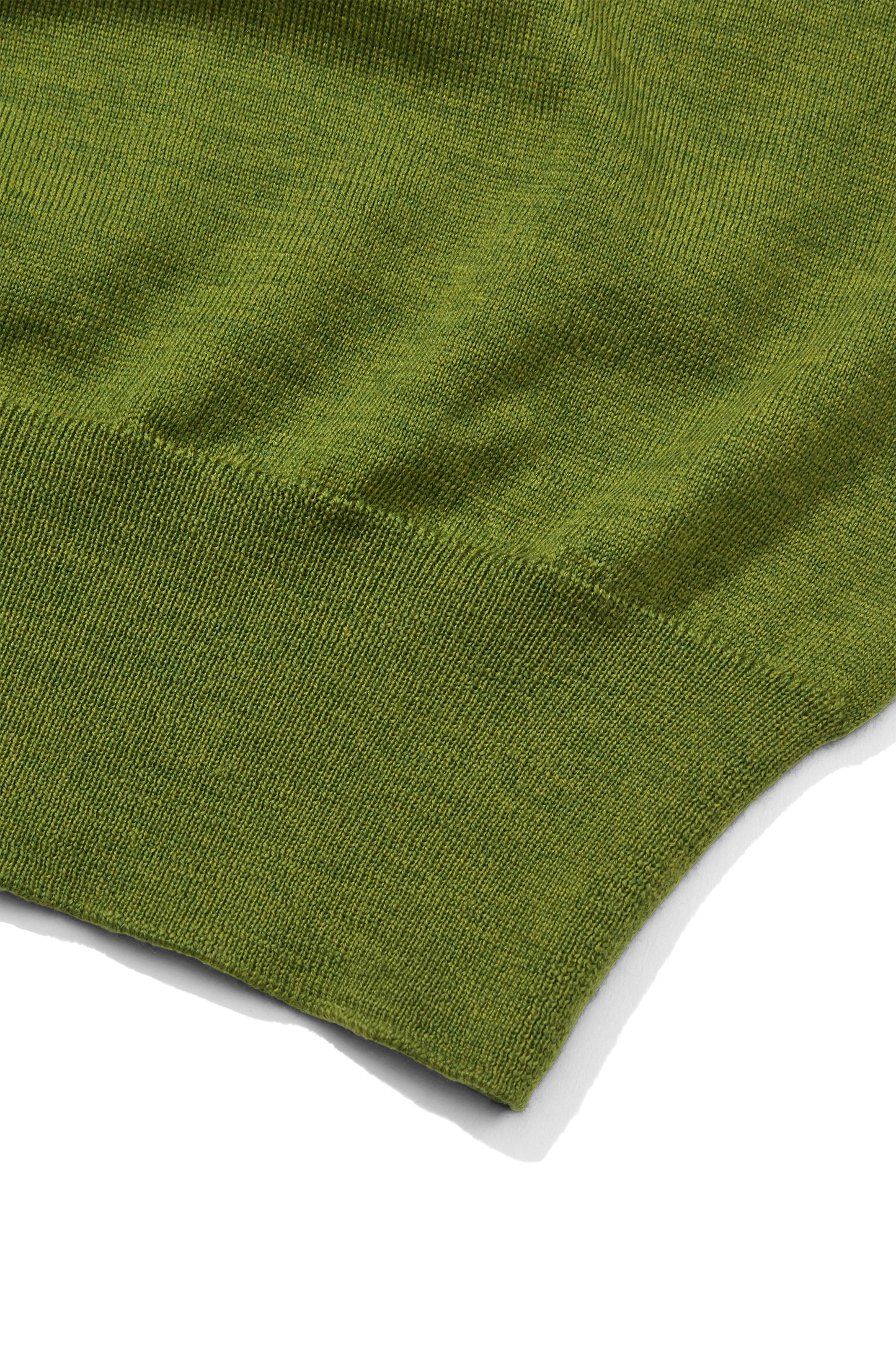 Merino Long Sleeve Polo Moss Green