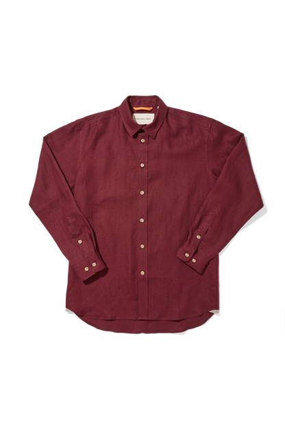 Heavy Linen Signature Wine Red