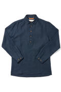 Heavy Linen Long Sleeve Smock Midnight