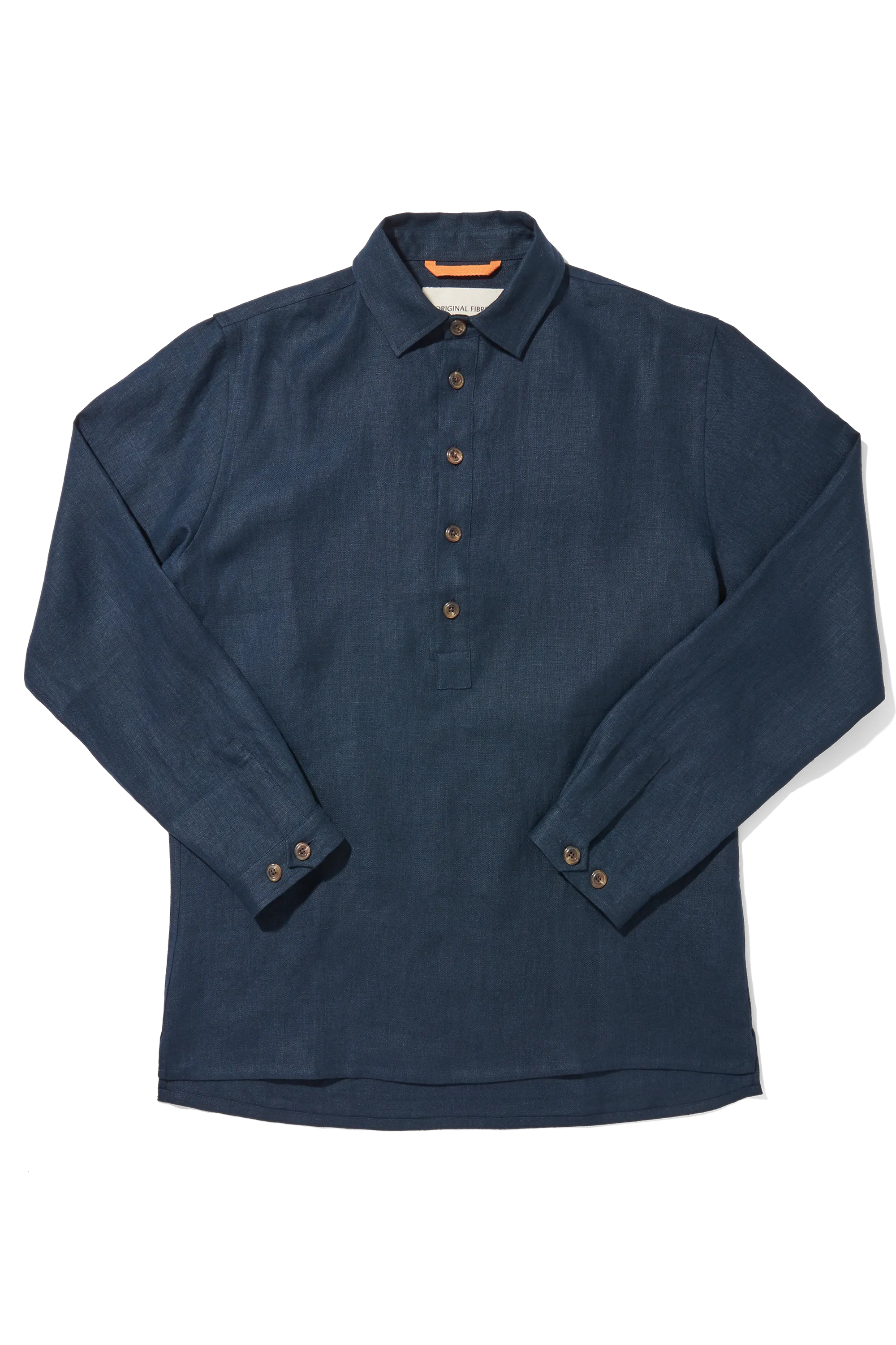 Heavy Linen Long Sleeve Smock Midnight