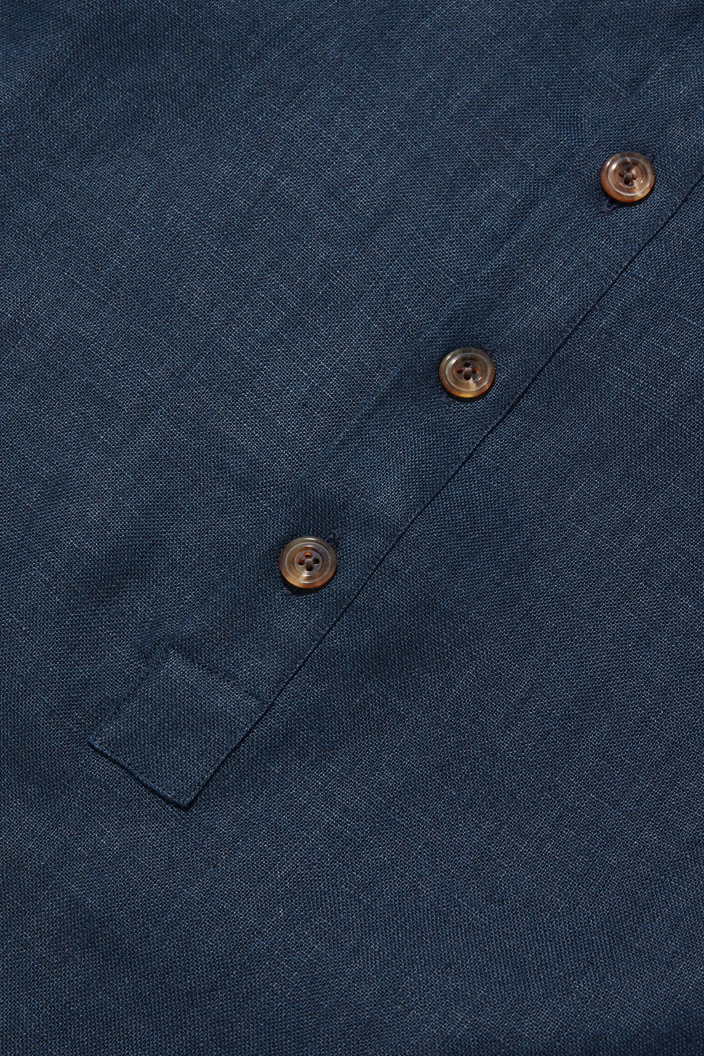 Heavy Linen Long Sleeve Smock Midnight