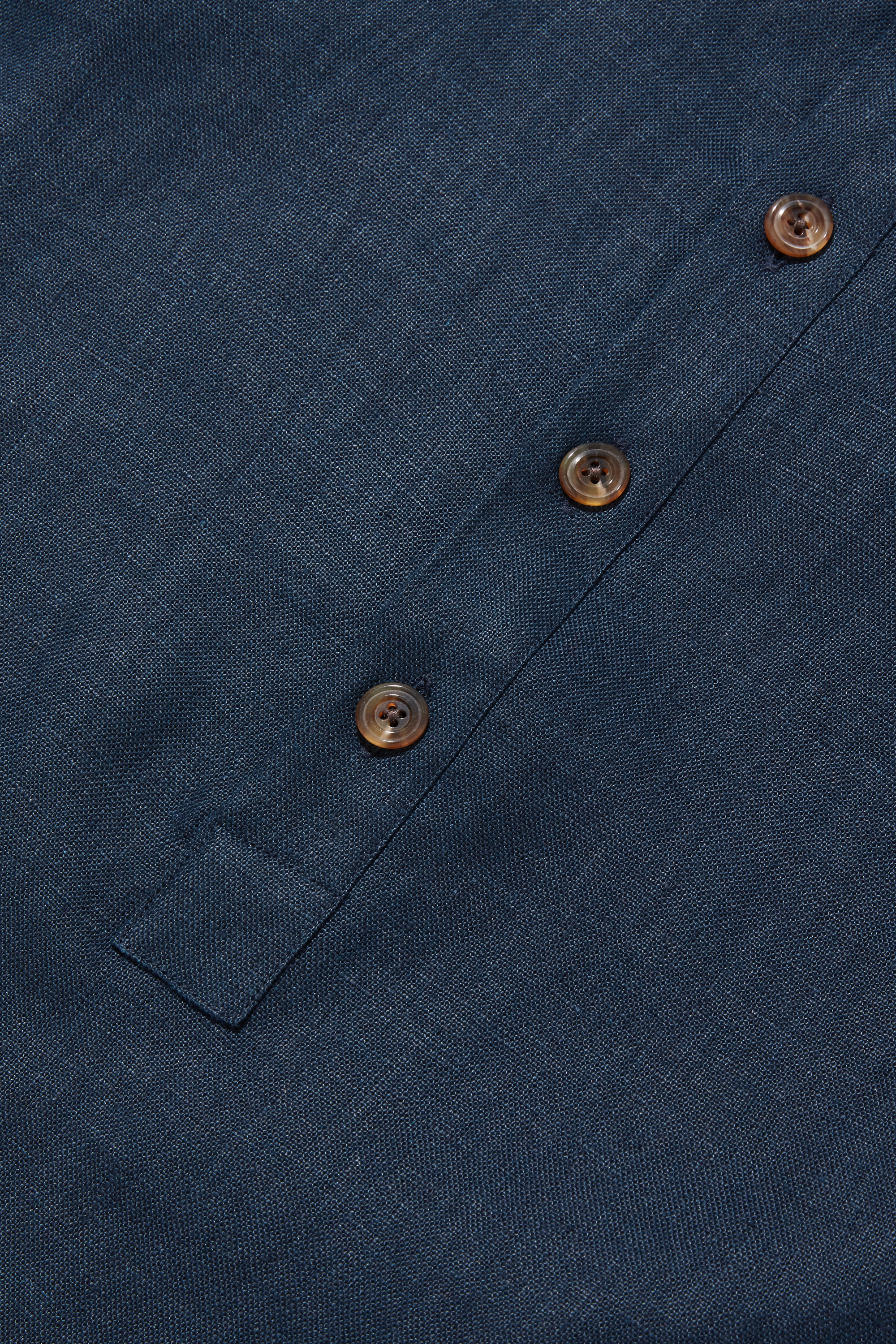Heavy Linen Long Sleeve Smock Midnight