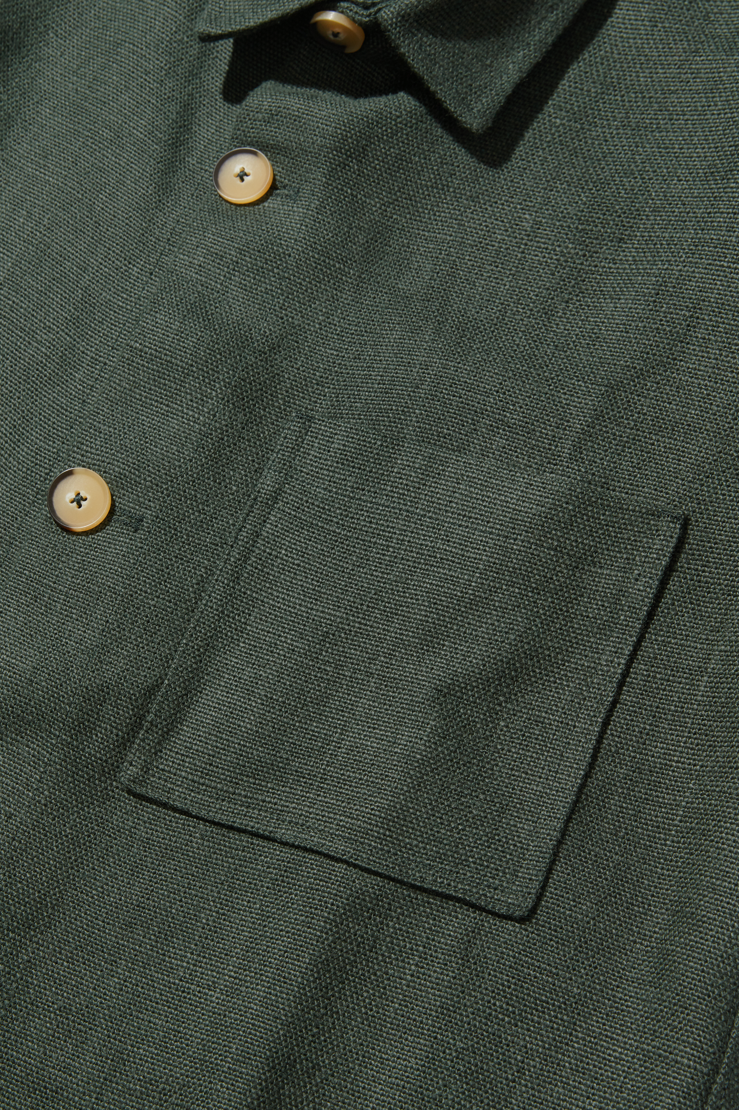 Heavy Linen Railway Jacket Forest Green