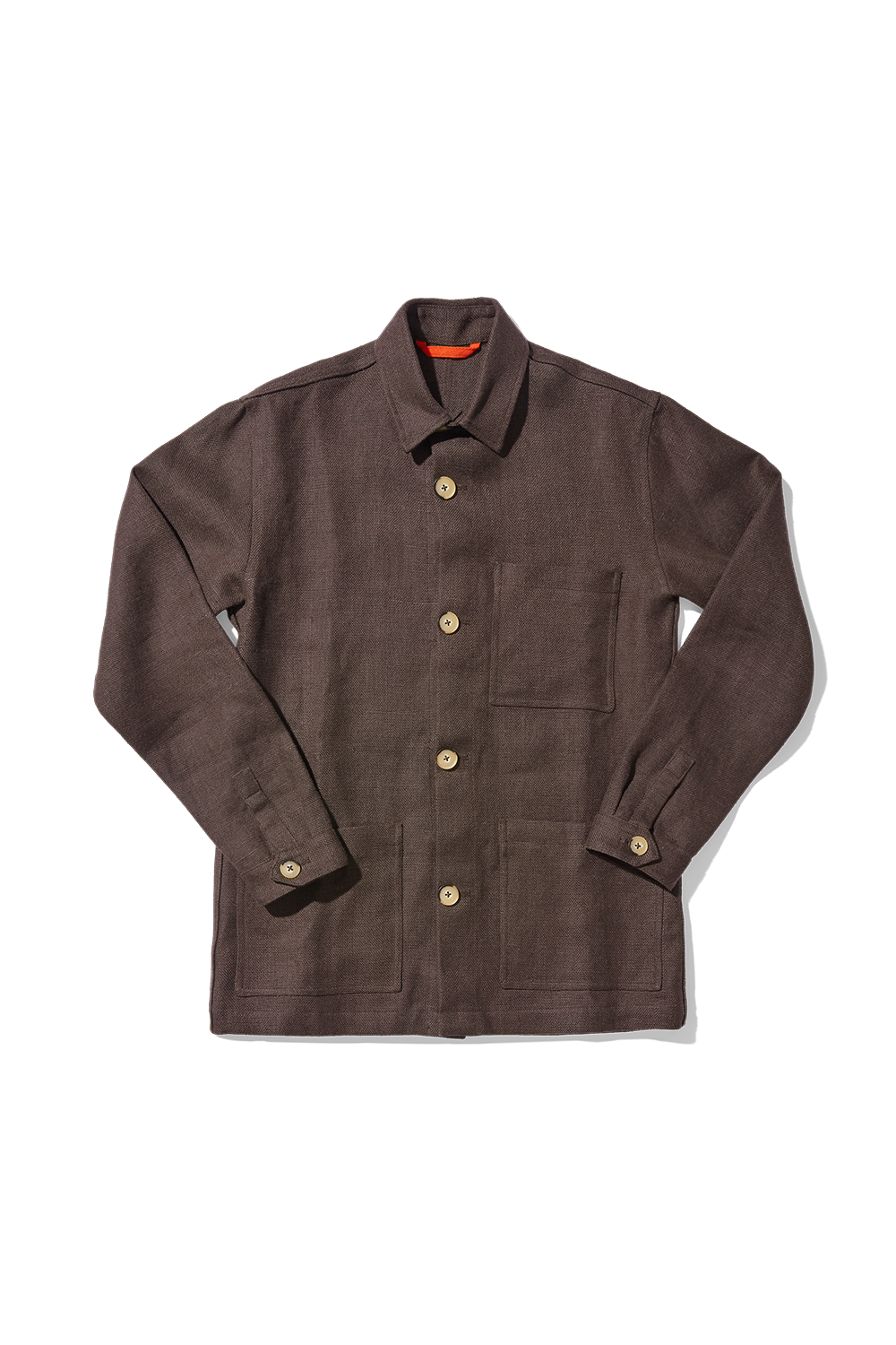 Heavy Linen Railway Jacket Cafe Noir