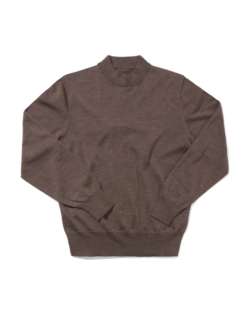 Merino High Neck Crew Mink