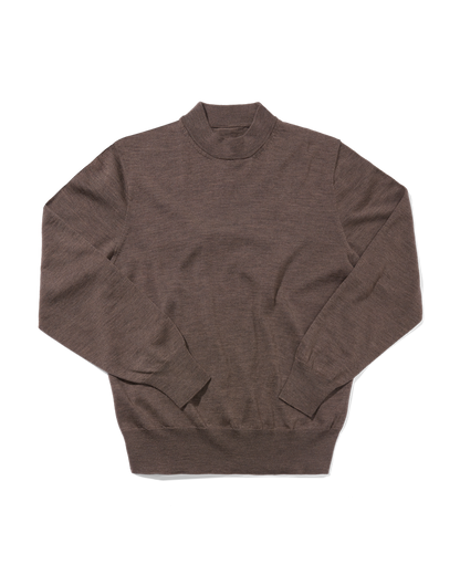 Merino High Neck Crew Mink