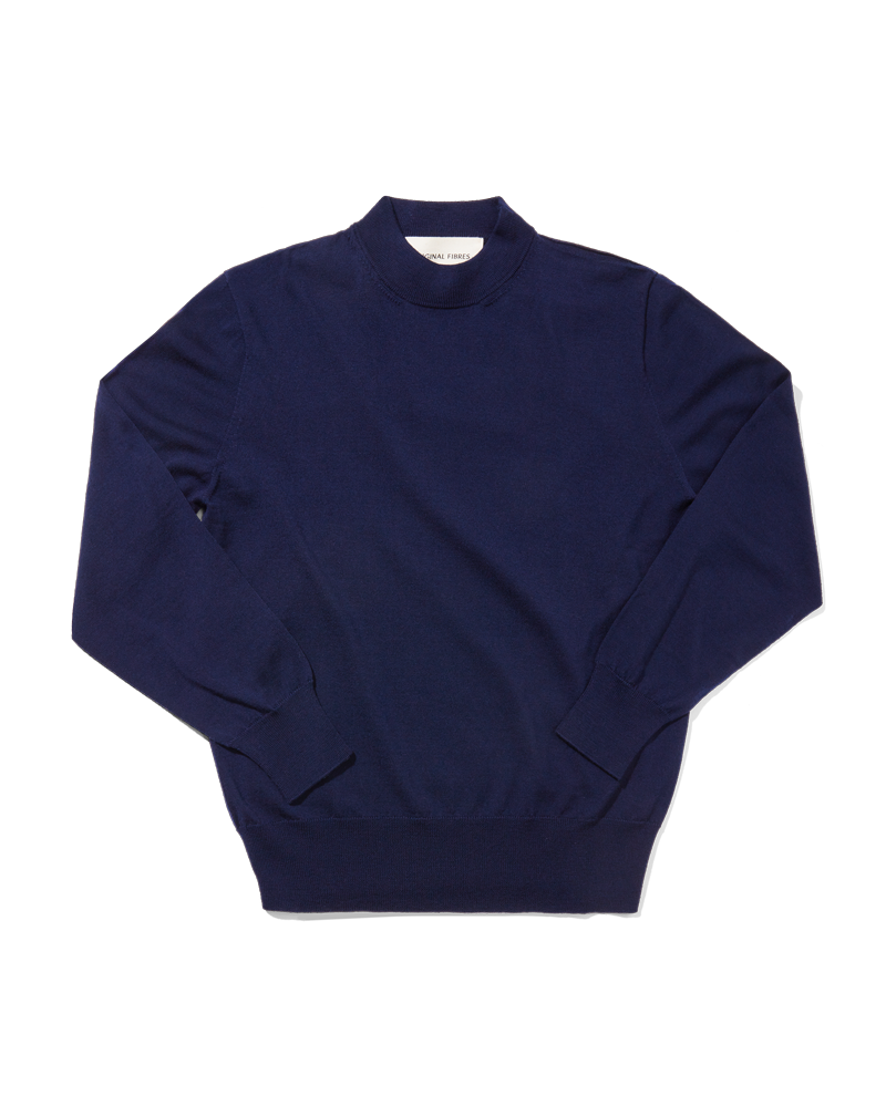 Merino High Neck Crew Ink