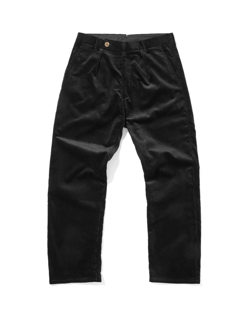 Corduroy Straight Leg Trousers Jet Black