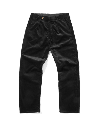 Corduroy Straight Leg Trousers Jet Black