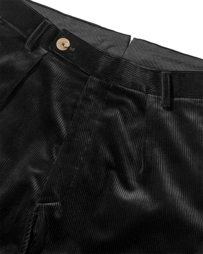Corduroy Straight Leg Trousers Jet Black