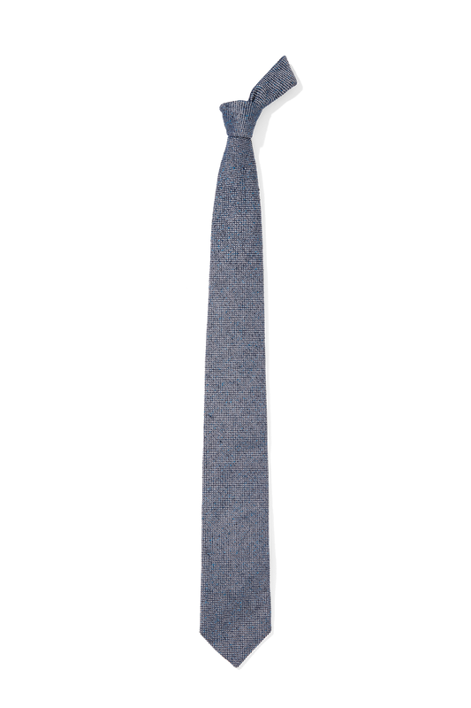 Blue and White Silk Bourette Tie