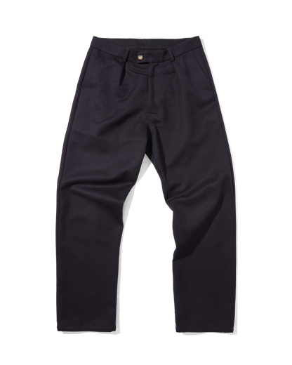 Twill Wool Straight Legs Navy