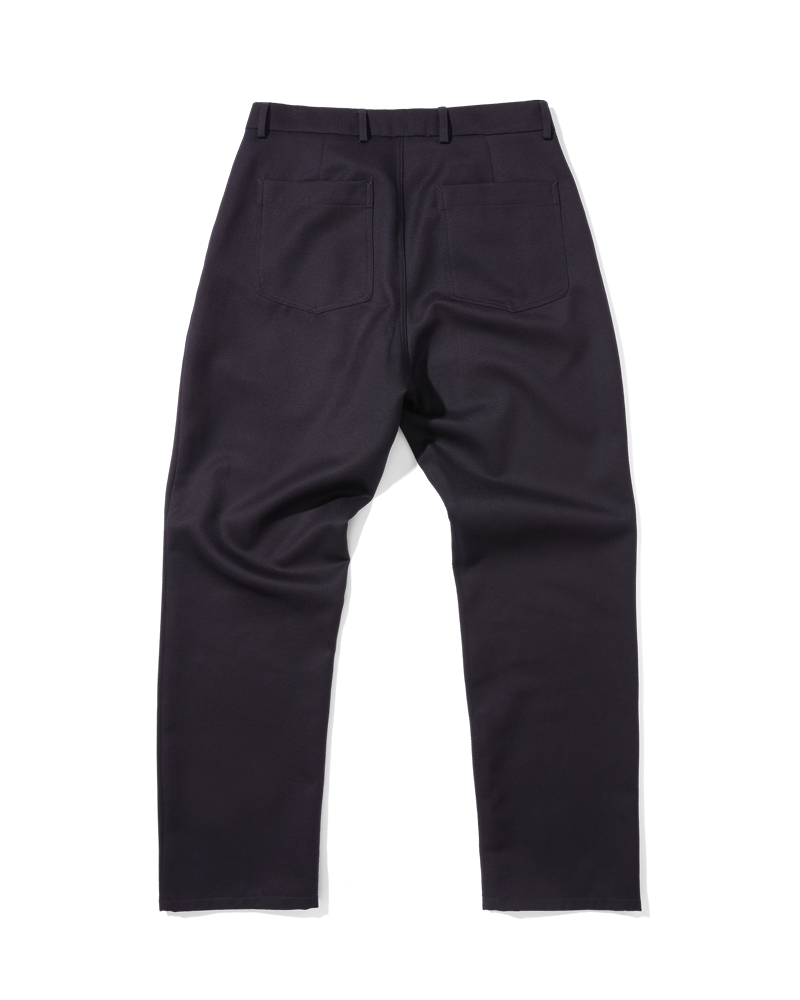 Twill Wool Straight Legs Navy