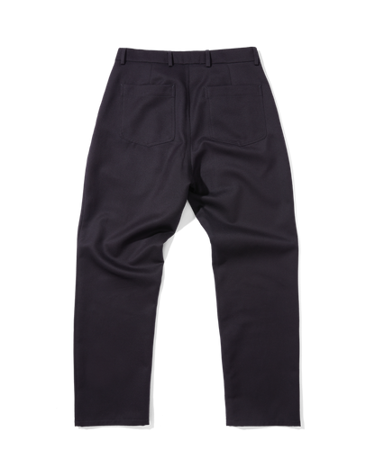 Twill Wool Straight Legs Navy