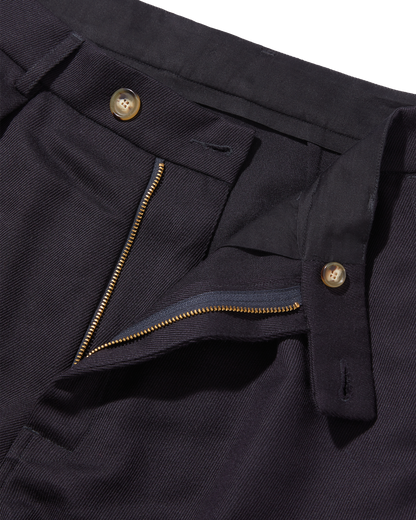 Twill Wool Straight Legs Navy