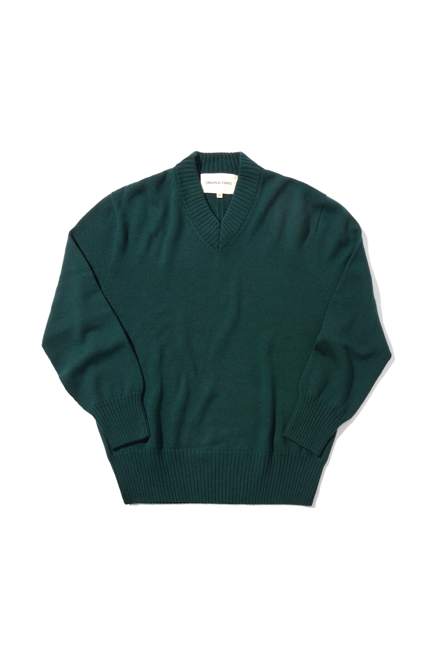 Merino V Neck Pine Green