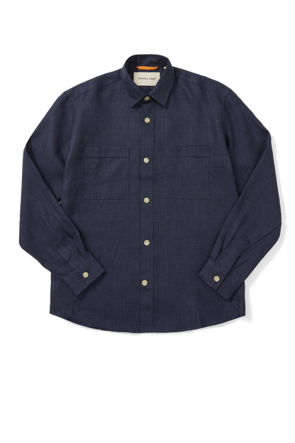 Long Sleeve Utility Overshirt Houndstooth Check