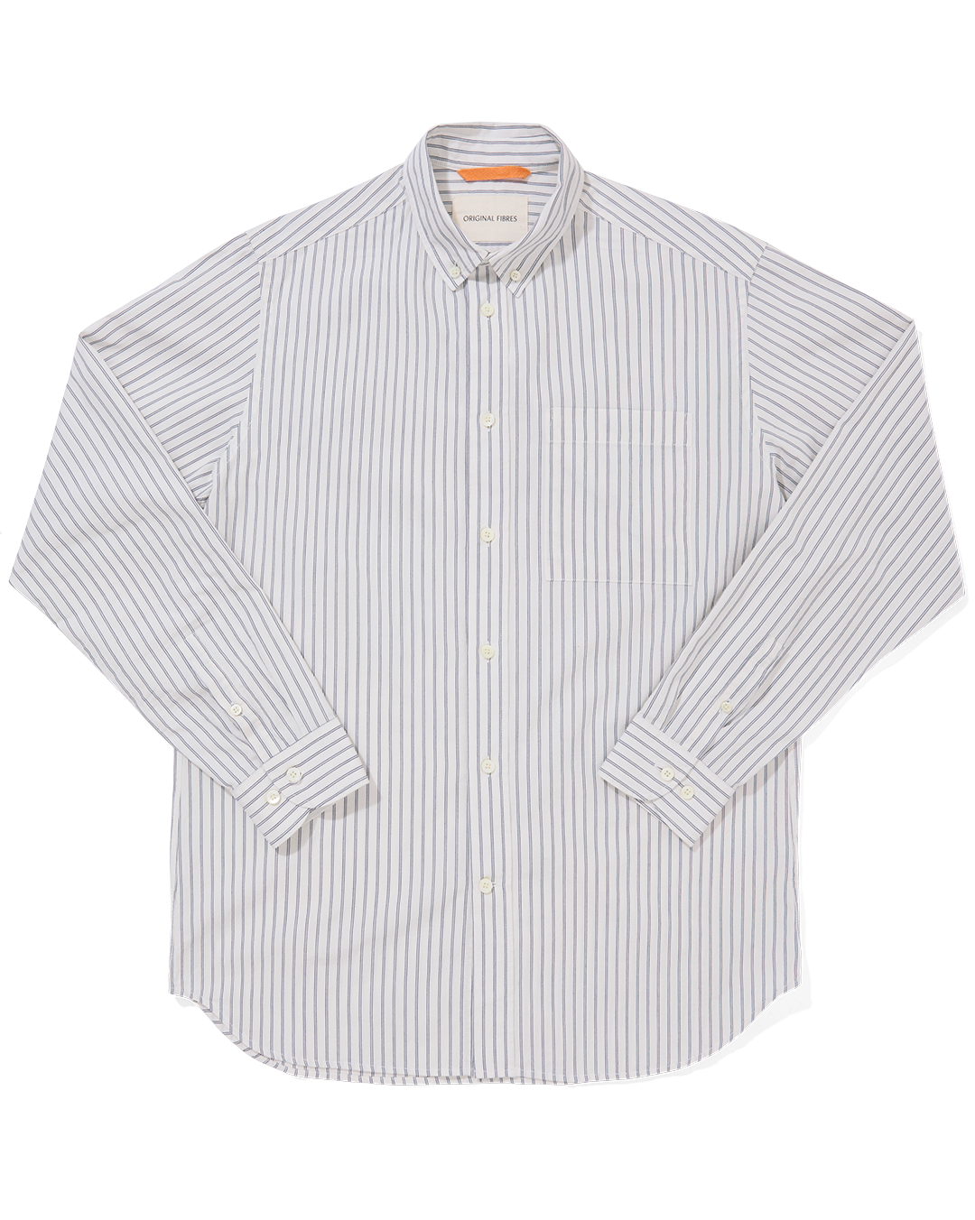 Organic Cotton Button Down Shirt Cloud Double Stripe