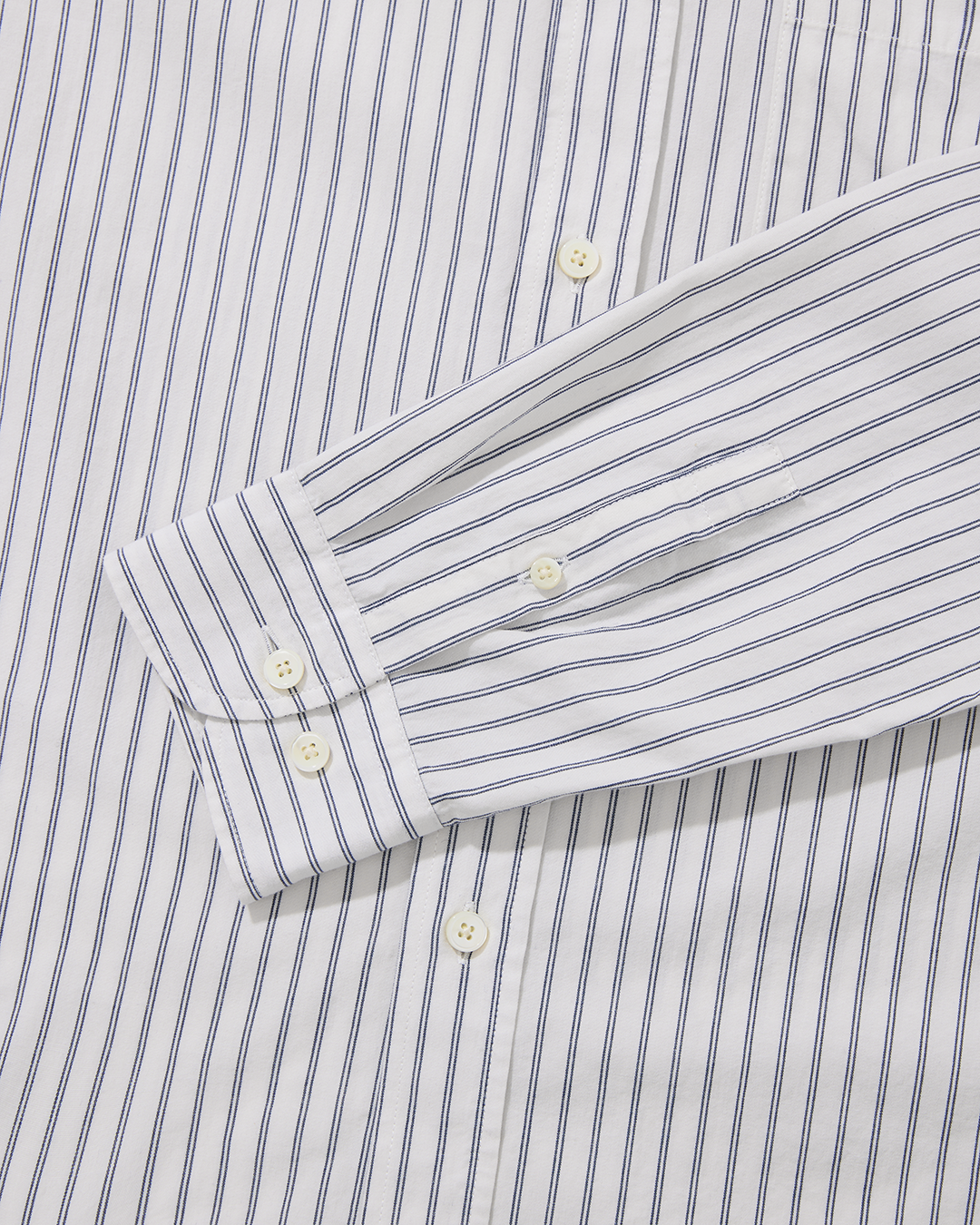 Organic Cotton Button Down Shirt Cloud Double Stripe