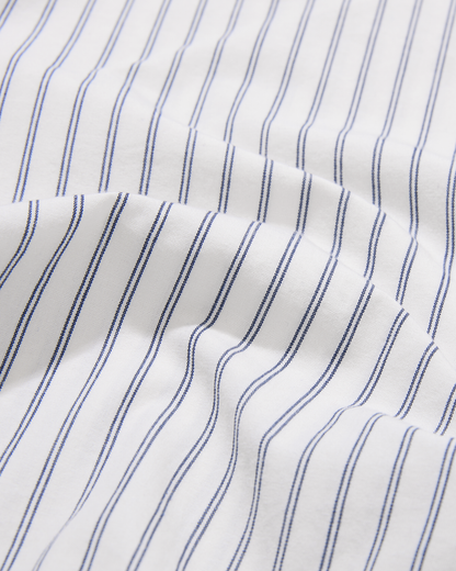Organic Cotton Button Down Shirt Cloud Double Stripe
