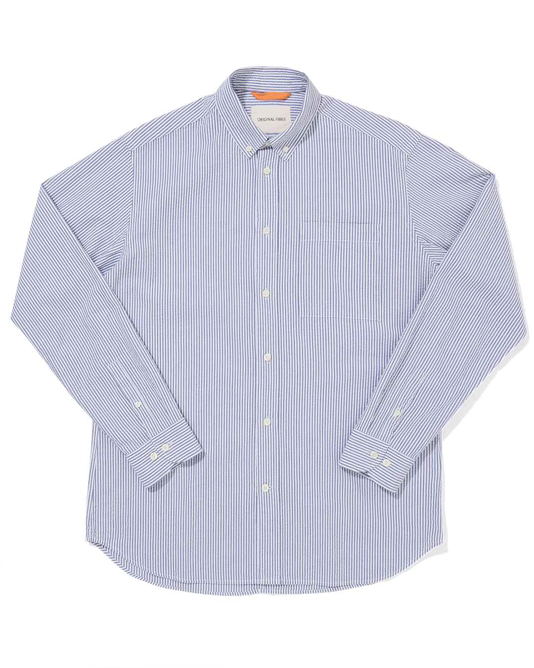 Organic Cotton Button Down Shirt Seersucker
