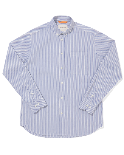 Organic Cotton Button Down Shirt Seersucker