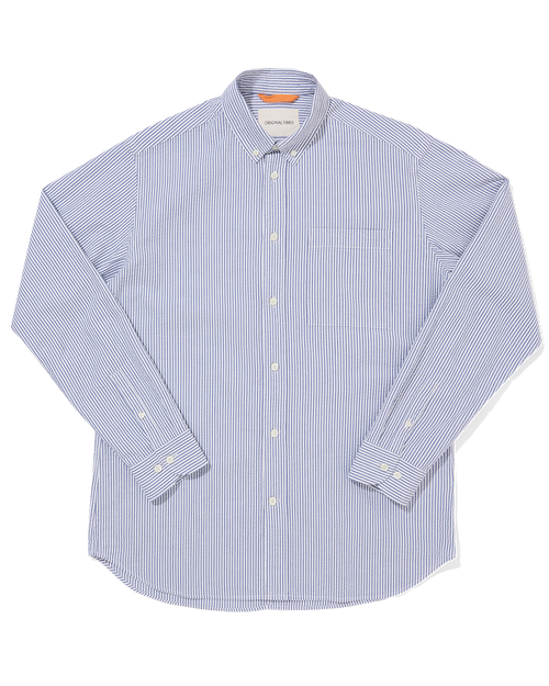 Organic Cotton Button Down Shirt Seersucker