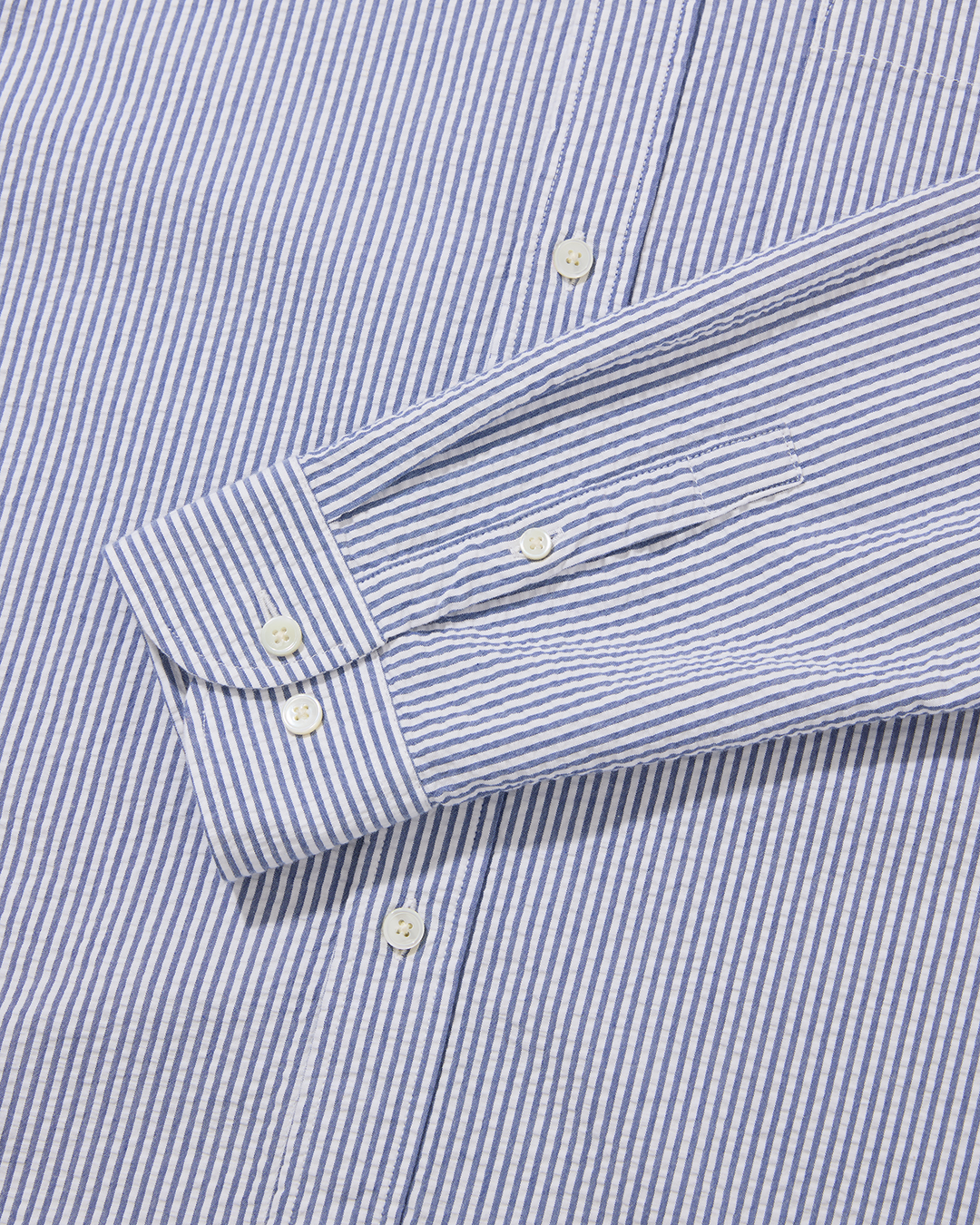 Organic Cotton Button Down Shirt Seersucker