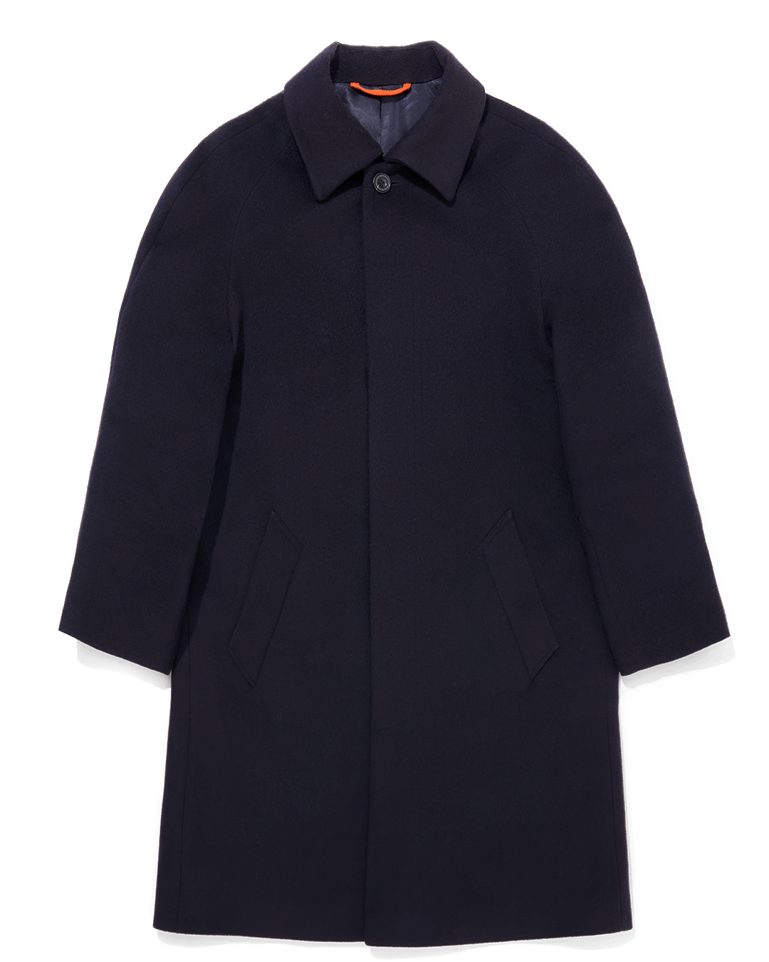 Navy Full Length Raglan Overcoat