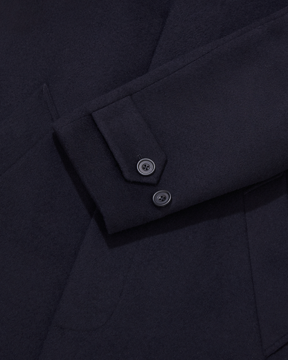 Navy Full Length Raglan Overcoat