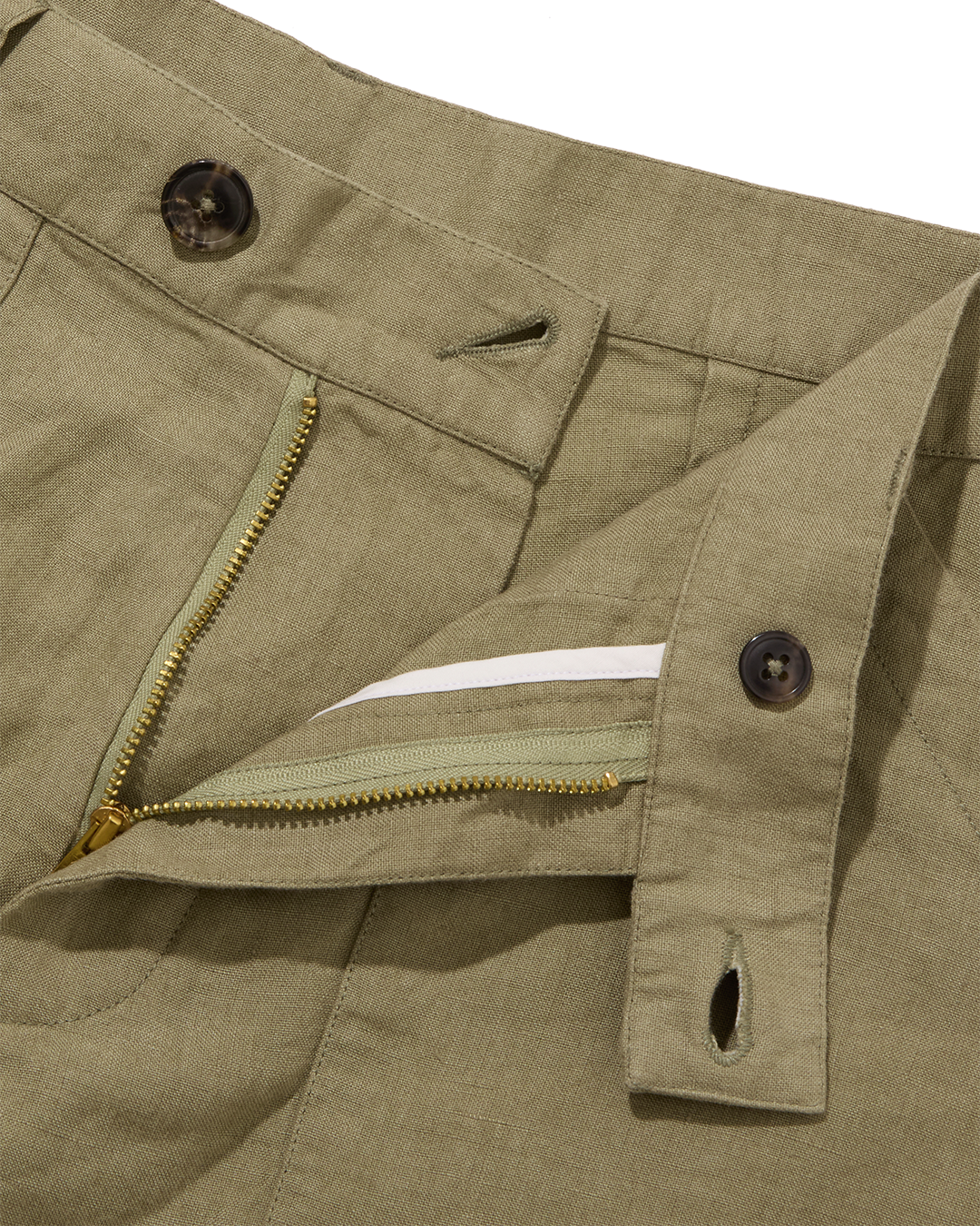 Linen Patch Pocket Shorts Khaki