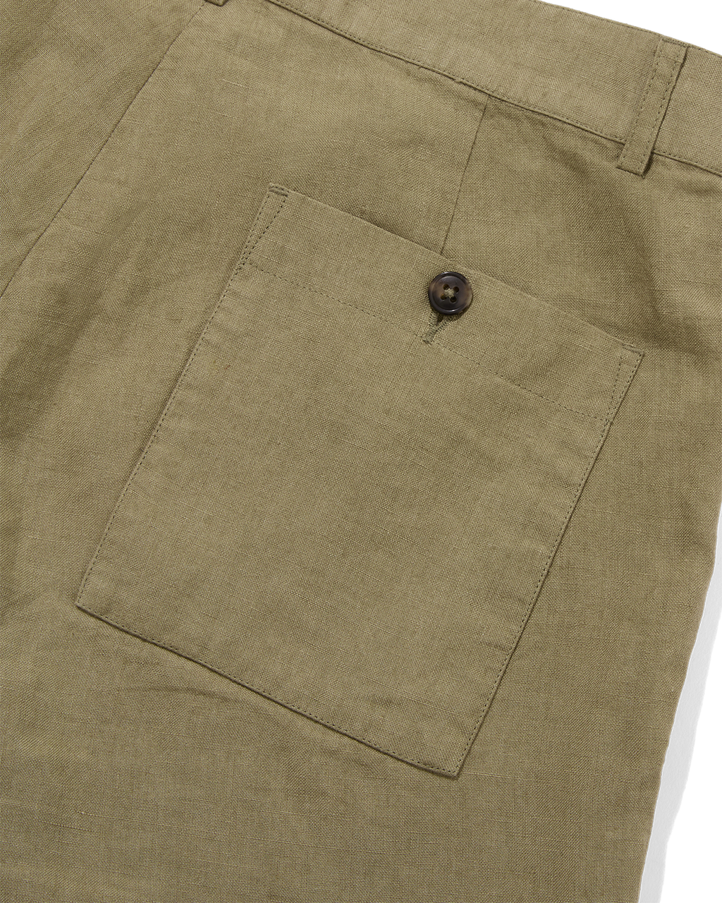 Linen Patch Pocket Shorts Khaki