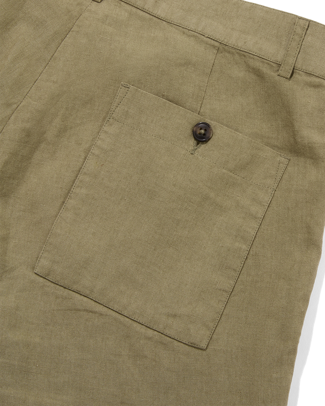 Linen Patch Pocket Shorts Khaki