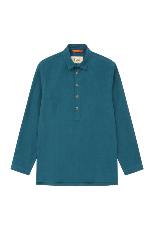 Midweight Linen Smock Petrol