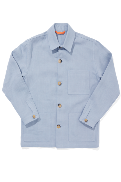 Midweight Linen Railway Jacket Norse Blue
