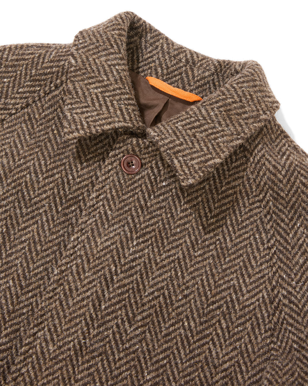 Herringbone Full Length Raglan Overcoat