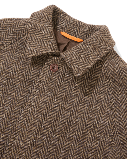 Herringbone Full Length Raglan Overcoat